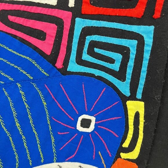 Sed’s Crafts Molas Panama Black Vest Handmade L - Picture 3 of 6